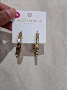 Golden Mirror Work Partywear Earrings