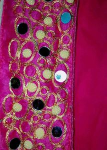 Pink Mirrorwork Saree