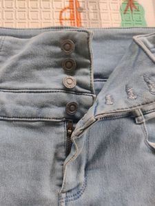Light Blue Colour Skinny Fit High Rise Jeans