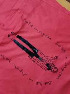BestiBelli Women Red Sequin Embroidery Printed Top