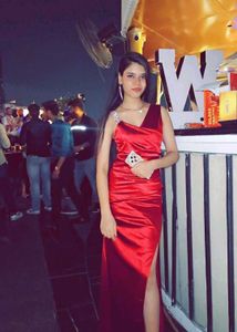 Elegant Red One-Shoulder Gown