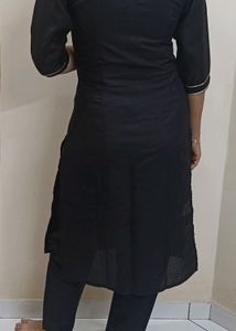 Black Kurti Pant Set For Women