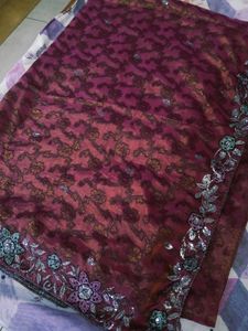 Elegant Maroon Saree