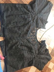 Black Sequence Saree  Blouse Size 42..