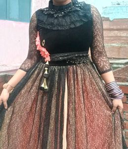 Lace Net & Velvet Anarkali