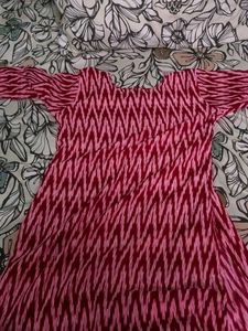 Pink Ikat Print Dress