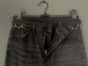 Charcoal Gray Flare Jeans