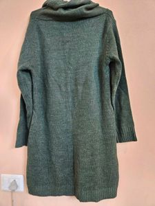 Green Floral Sweater Dress