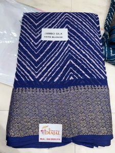 Printed Thread Work Saree With Blouse Piece