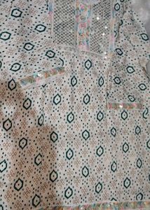 Cotton Floral Print Short Kurti For Women
