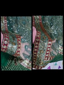 Green Embellished Saree with Blouse