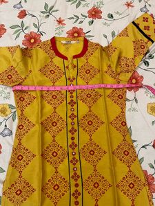 Yellow Printed Kurta