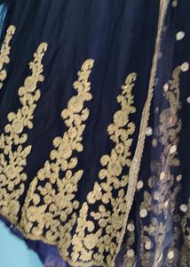 Blue and Gold Embroidered Lehenga