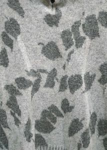 Gray Floral Knit Top