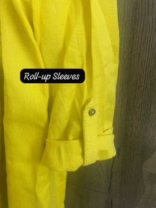 W - Yellow Linen Kurta