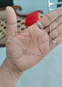 92.5 silver charming anklet with hallmark