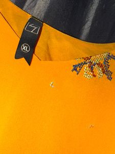Vibrant Mustard Yellow Embroidered Sleeveless Top