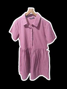 Striped Pink Shirt Dress
