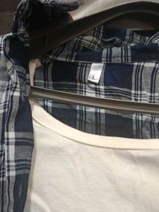 Blue Plaid Shirt &amp; Tee