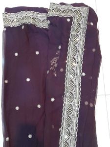 Purple Embellished Saree