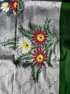 double ikkat pasapali handpainted saree
