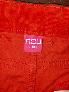 Red Corduroy Jeans with Belt