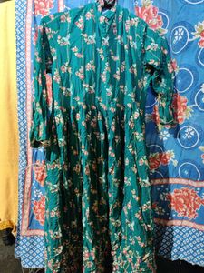 Floral Print Green Ethnic Shrug