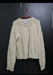 Cream Cable Knit Sweater
