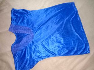 Royal Blue Satin Pajama Set