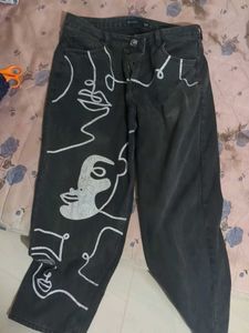 Black Jeans With Cool Art
