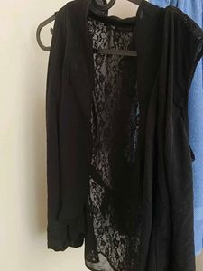 Black lace cardigan