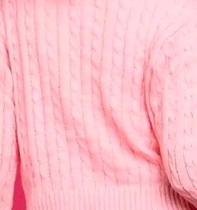 pink knit cardigan