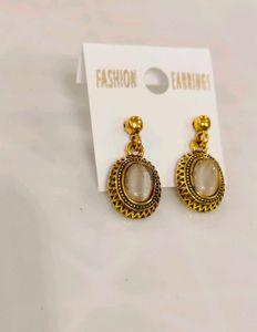 Gold Tone Drop Earrings - Set Of 2