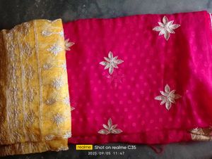 Elegant Yellow Embroidered Saree