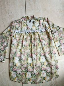 Floral Print Sheer Top