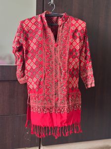 Red Printed Kurta