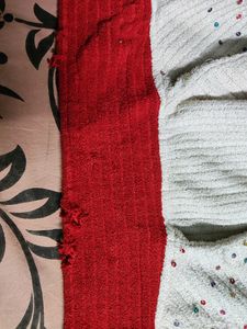 White-Red Girl&#39;s Sweater