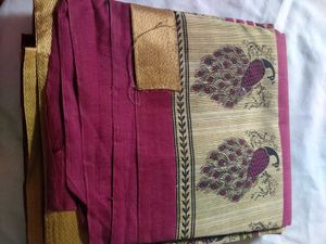 Peacock Print Sari
