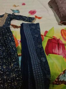 Pencil Pant With Anarkali Suit &amp; Dupatta