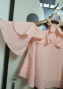 A Beautiful Baby Pink ColourTop 💗✨ Worked On Neck ✨