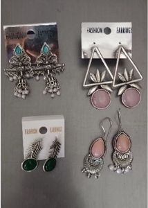 Pack of 4 Multicolor Oxidized Earrings