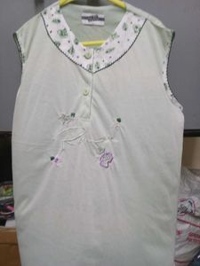 Vintage Embroidered Sleeveless Nightgown