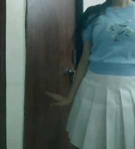 White Pleated Mini Skirt