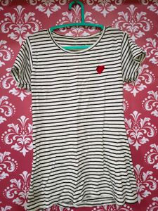 Striped Tee with Heart