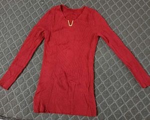 Red Long Sleeve Top