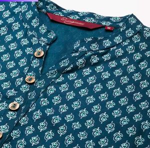 Sangria Navy Blue Printed Kurti (XS/S)