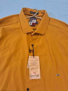 Mustard Button-Down Shirt With Tag