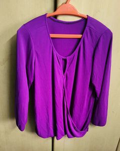 Elegant Purple Wrap Top