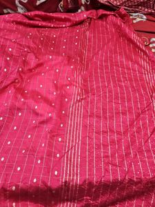 Pink saree with blouse