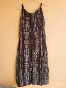 Handblock print Black Dress